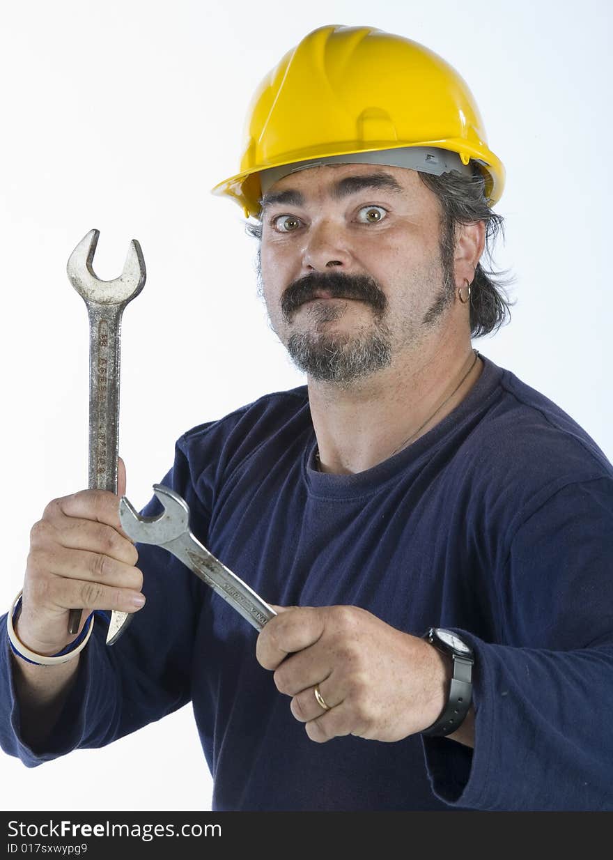 Figure of a worker and strong man