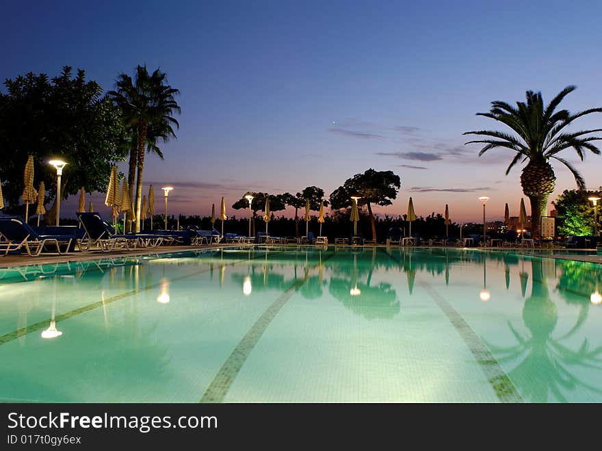 Swimming Pool & Sunset