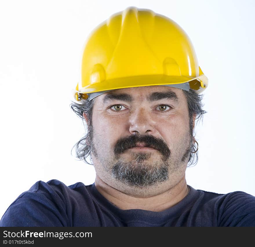 Manual worker isolated on white