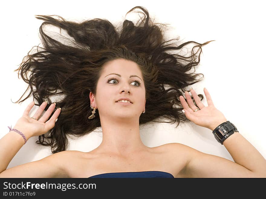 Attractive woman with shaped hair. Attractive woman with shaped hair