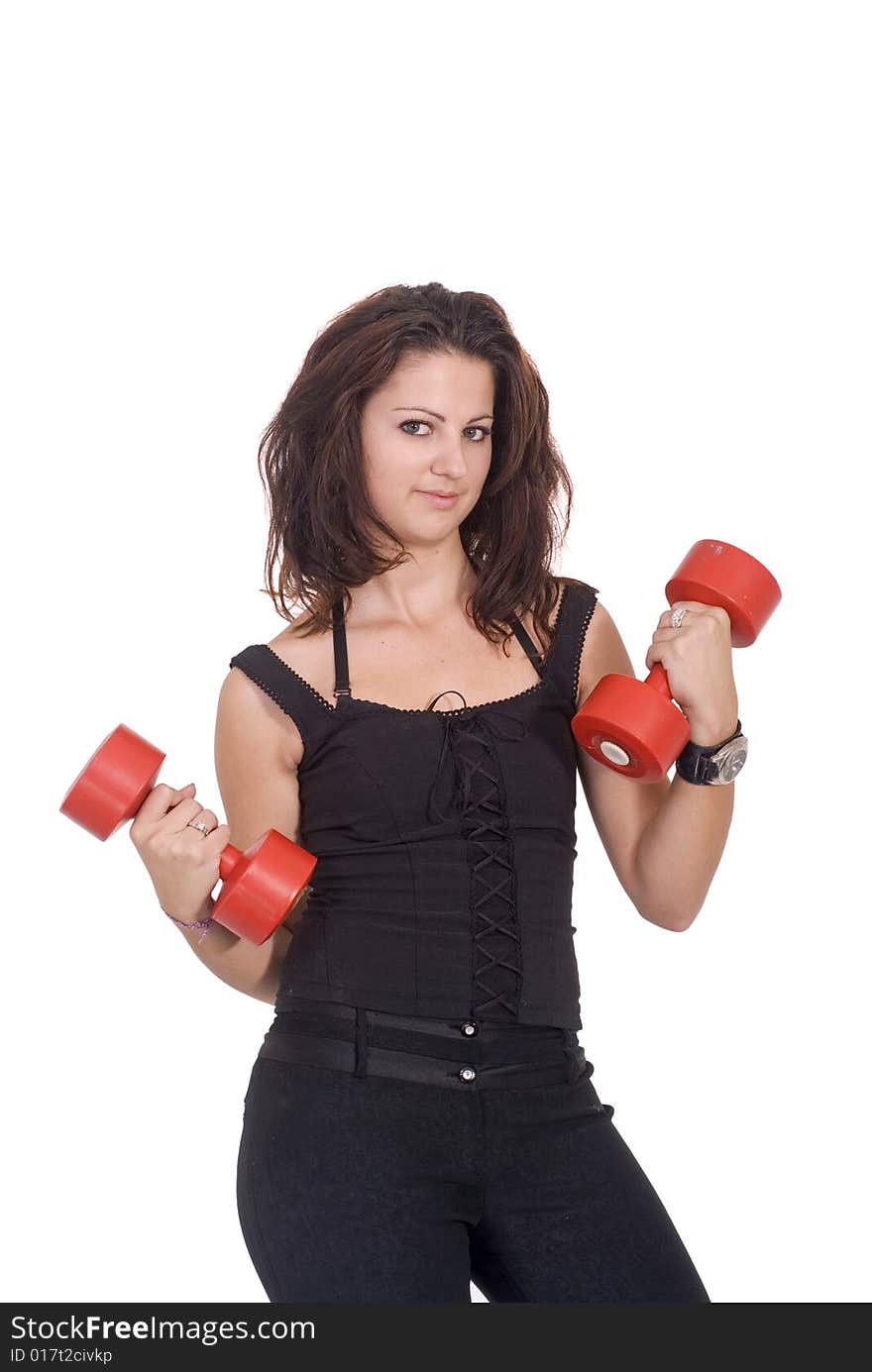 An attractive woman doing exercise. An attractive woman doing exercise