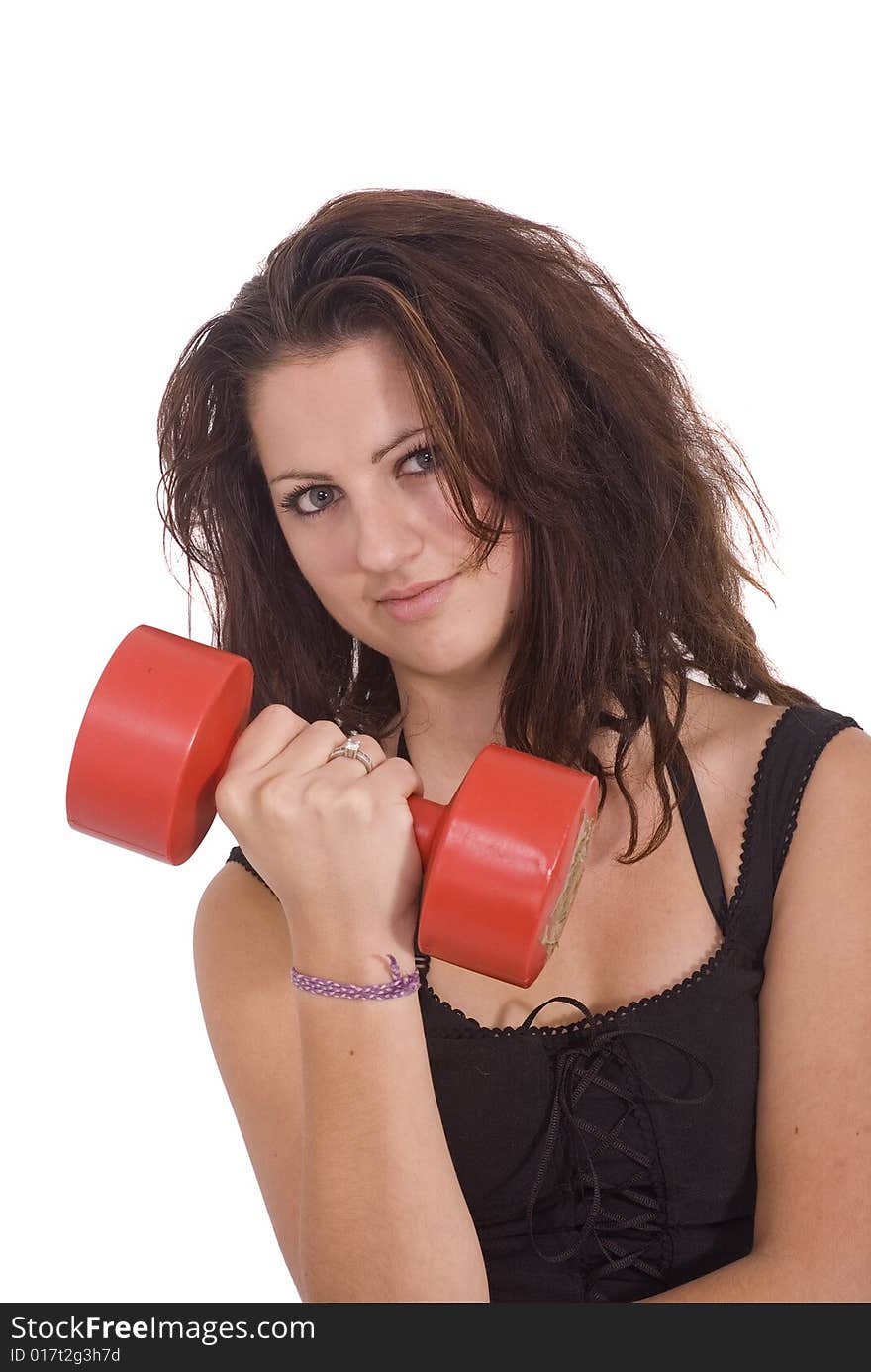 An attractive woman doing exercise. An attractive woman doing exercise