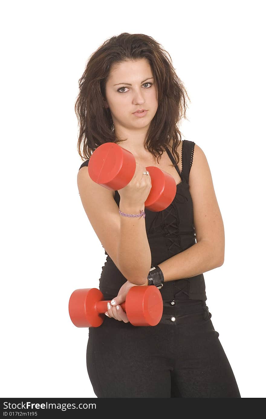 An attractive woman doing exercise