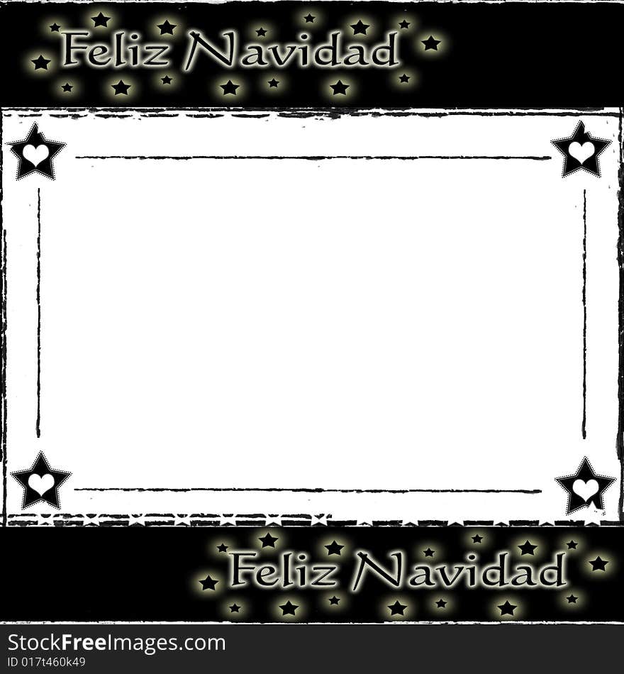 Feliz navidad/glowing stars; star frame. Feliz navidad/glowing stars; star frame