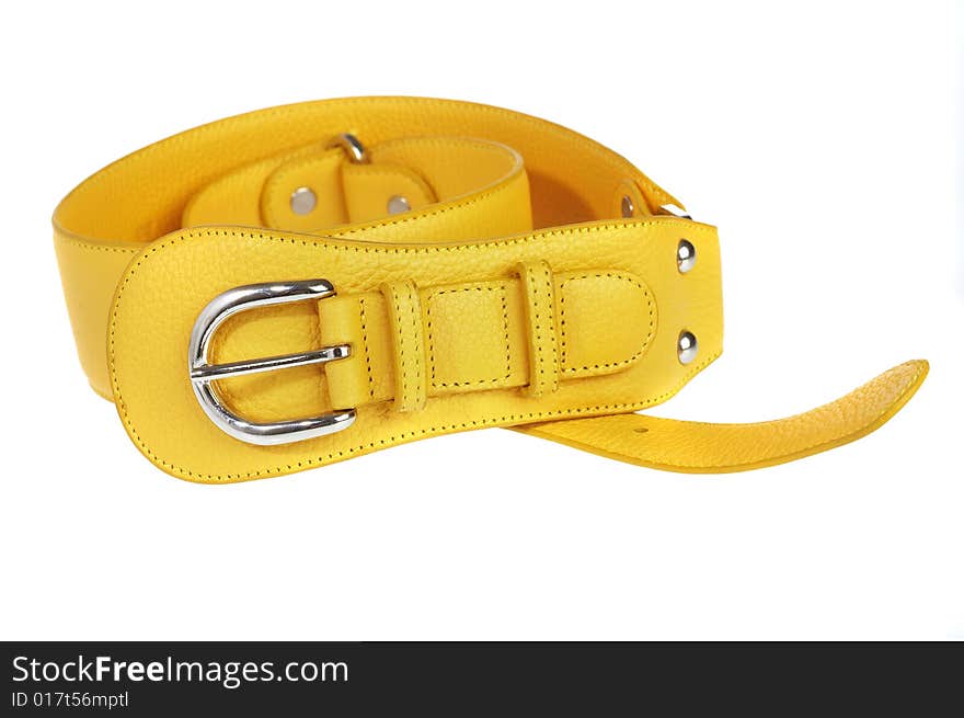 Yellow Belt On A White Background