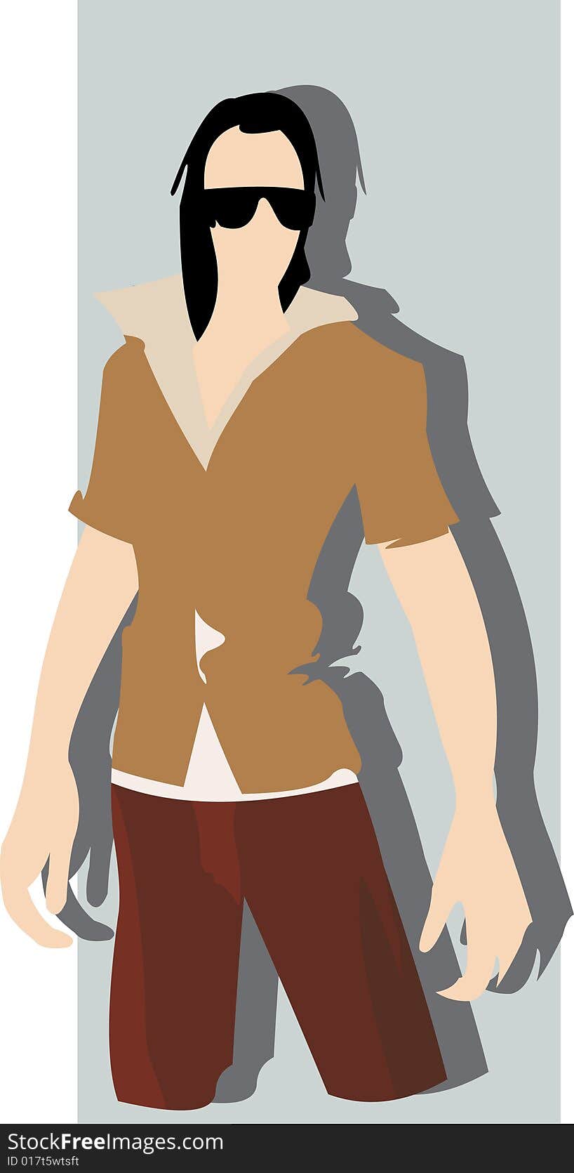 Vector image of posing brunet