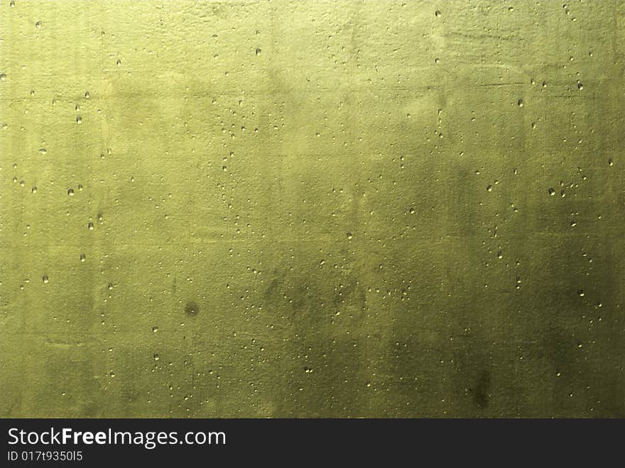 Raindrops On Gold Wall