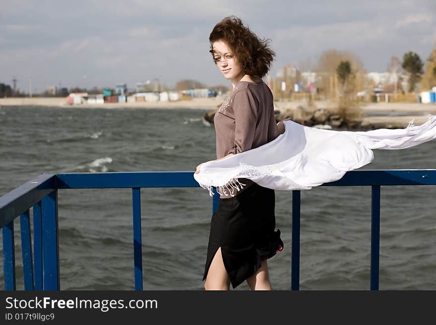 The girl on landing stage