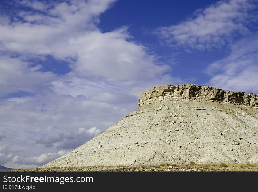 Mountain under clear blue sky. Mountain under clear blue sky.