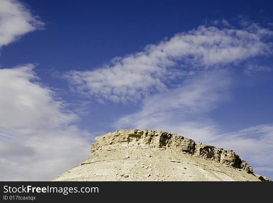 Mountain under clear blue sky. Mountain under clear blue sky.