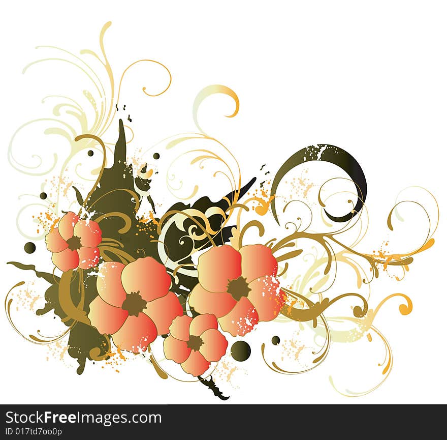 Illustration of a floral background