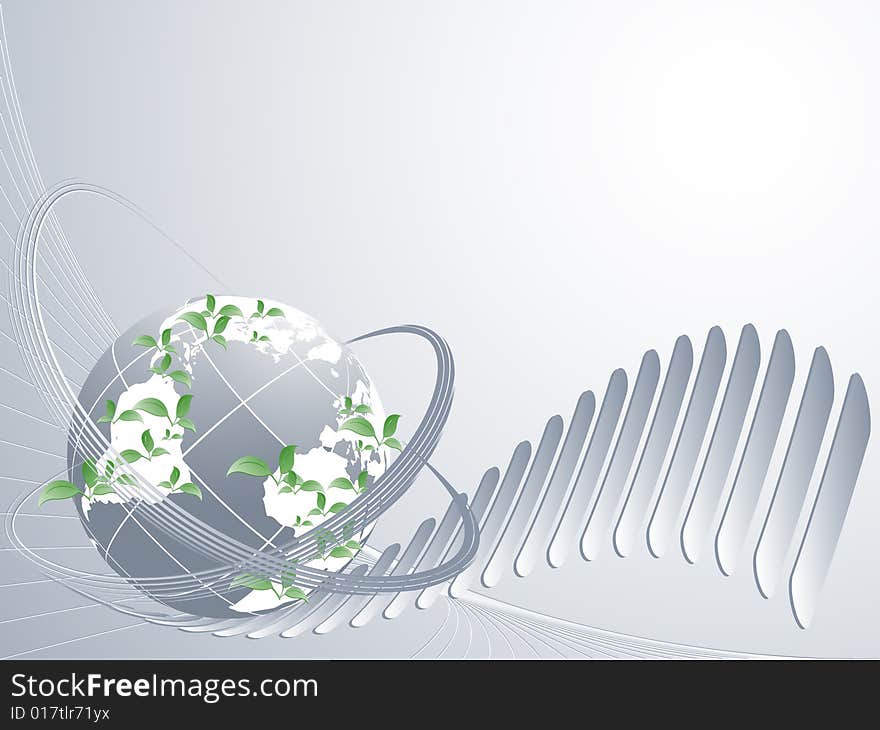 Vector abstract environmental background with globe