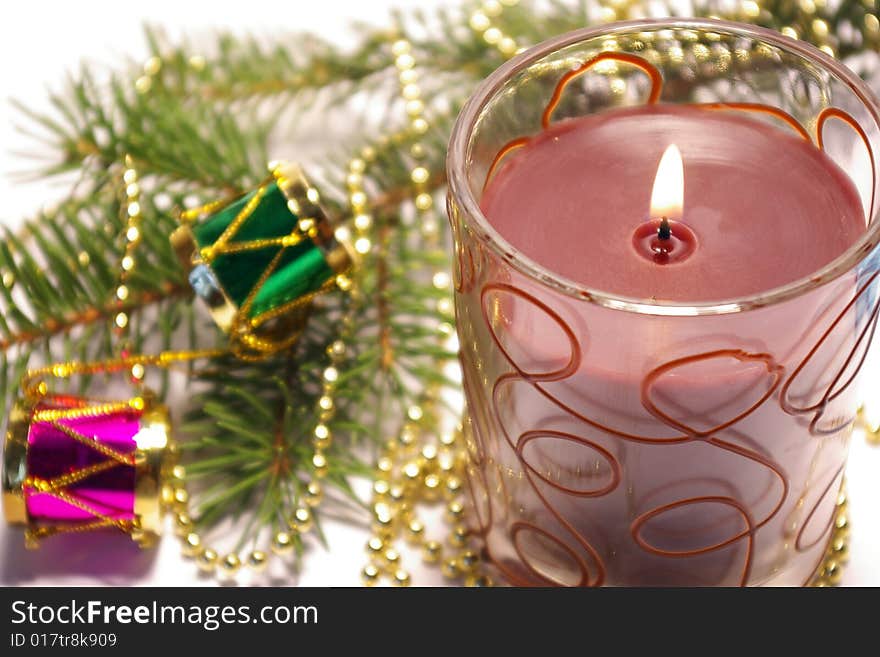 Christmas candle and decoration