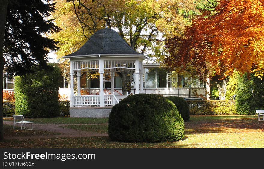 Public parc with puplic gazebo in Königsfeld Germany. Public parc with puplic gazebo in Königsfeld Germany