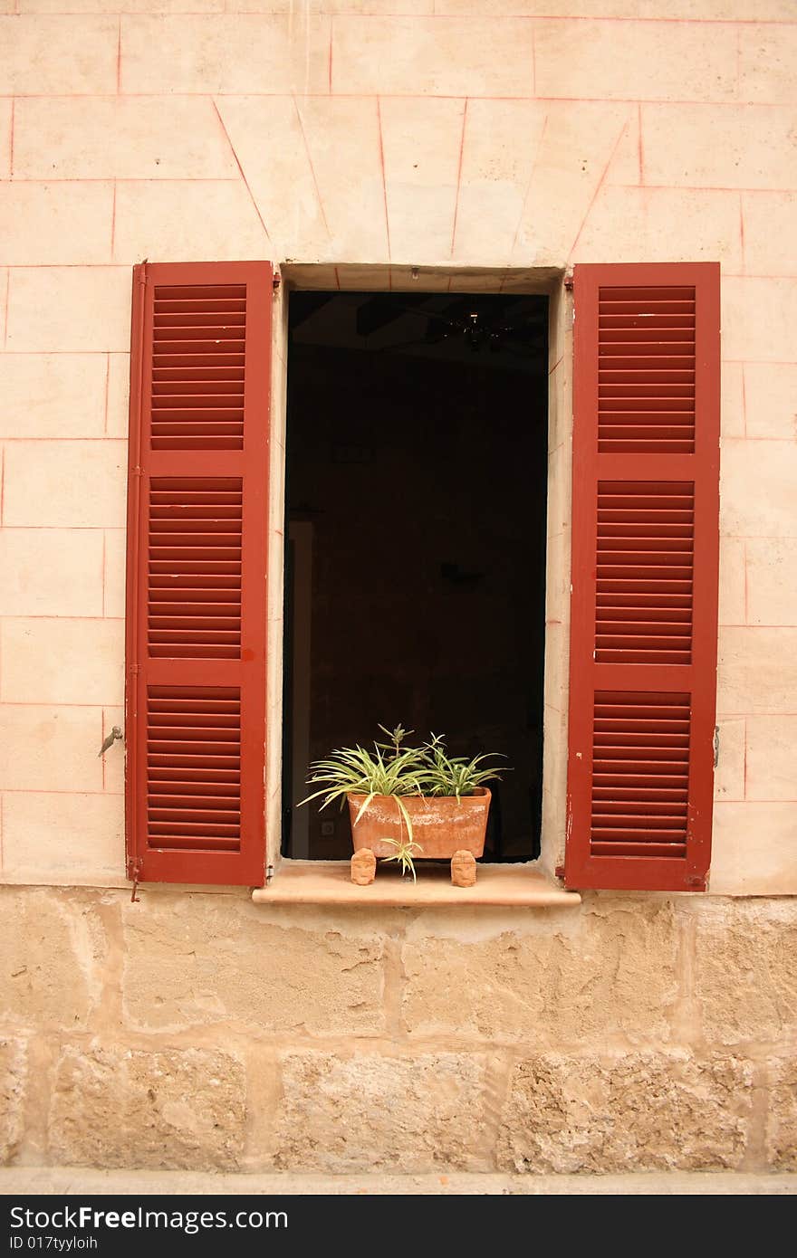 Spanish shutter window of Majorca. Spanish shutter window of Majorca