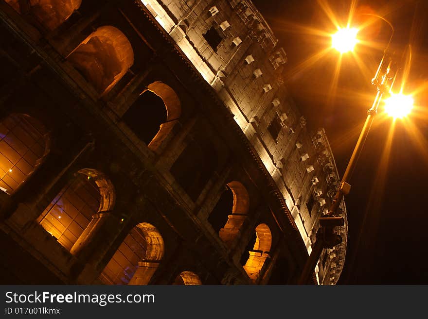 Colosseum at night
amphitheater, ancient, arch,