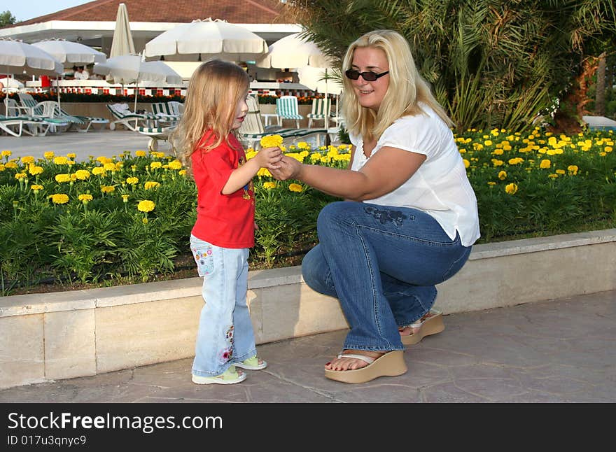 Happy mom and her daughter