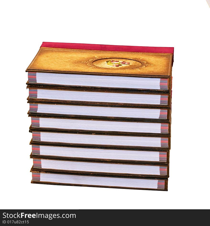 Stack of organizer books isolated on white. Stack of organizer books isolated on white