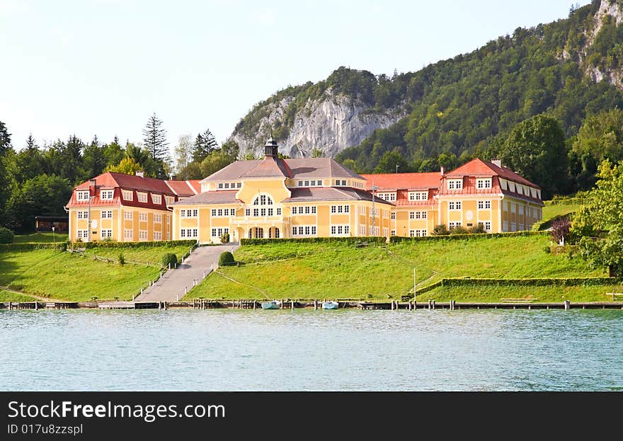 The beautiful countryside around Lake Wolfgang in Lake district near Salzburg Austria