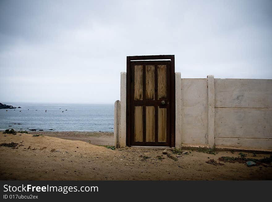 Interested door on sea side. Interested door on sea side