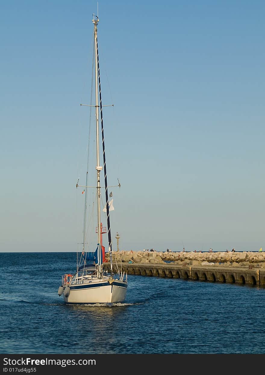 Sailboat in a port