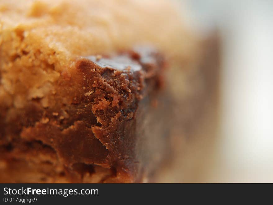 Detail of a sweet canadian oat fudge cookie