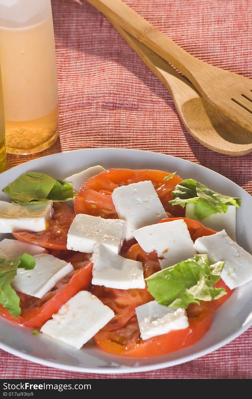 A fresh salad isolated over white background