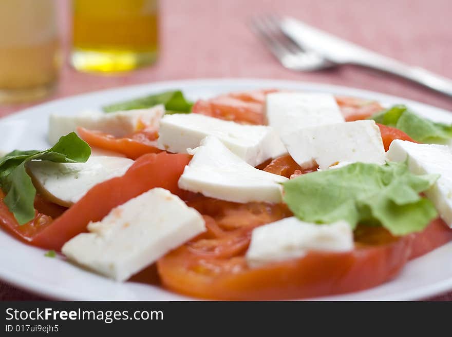 A fresh salad isolated over white background