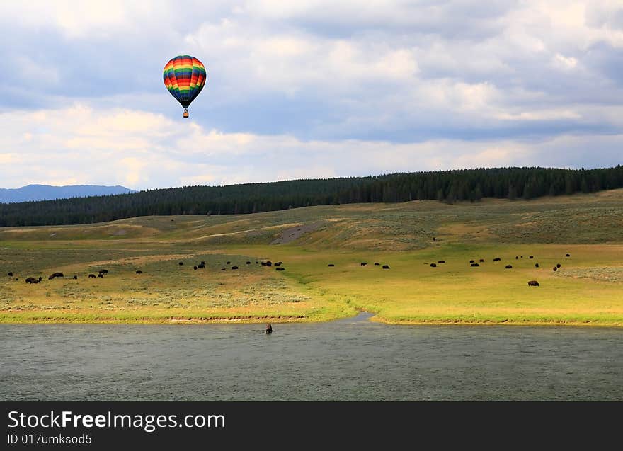 The scenery along the Yellowstone River