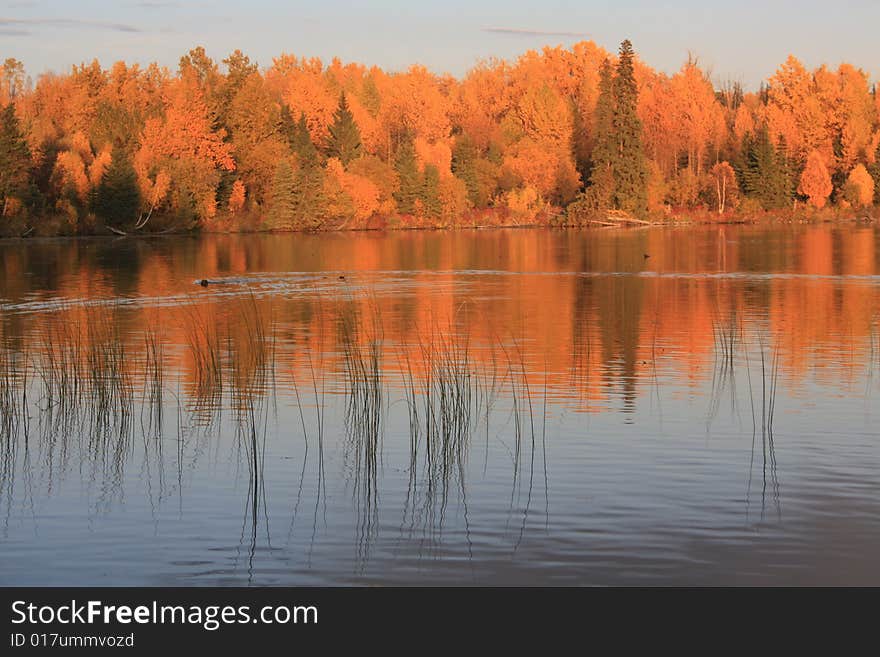 Sunset at smoke lake