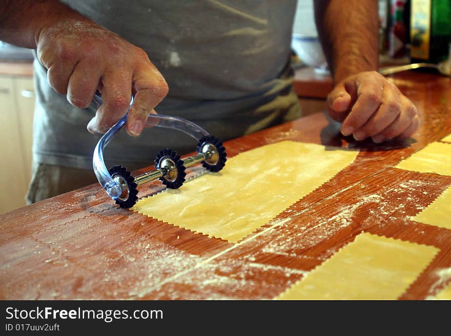 Homemade pasta ravioli