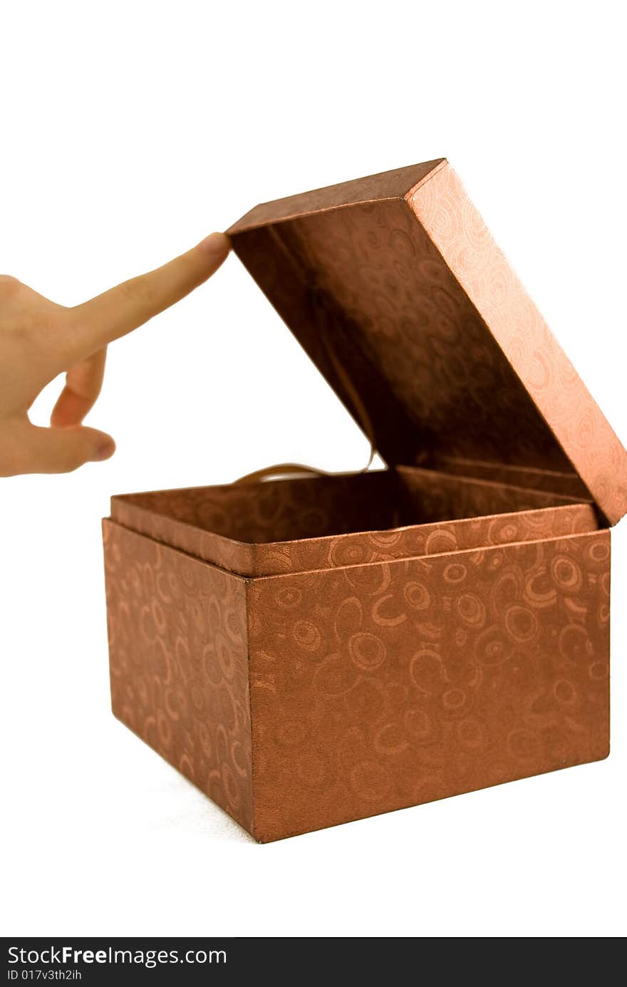 Gift box opened with finger