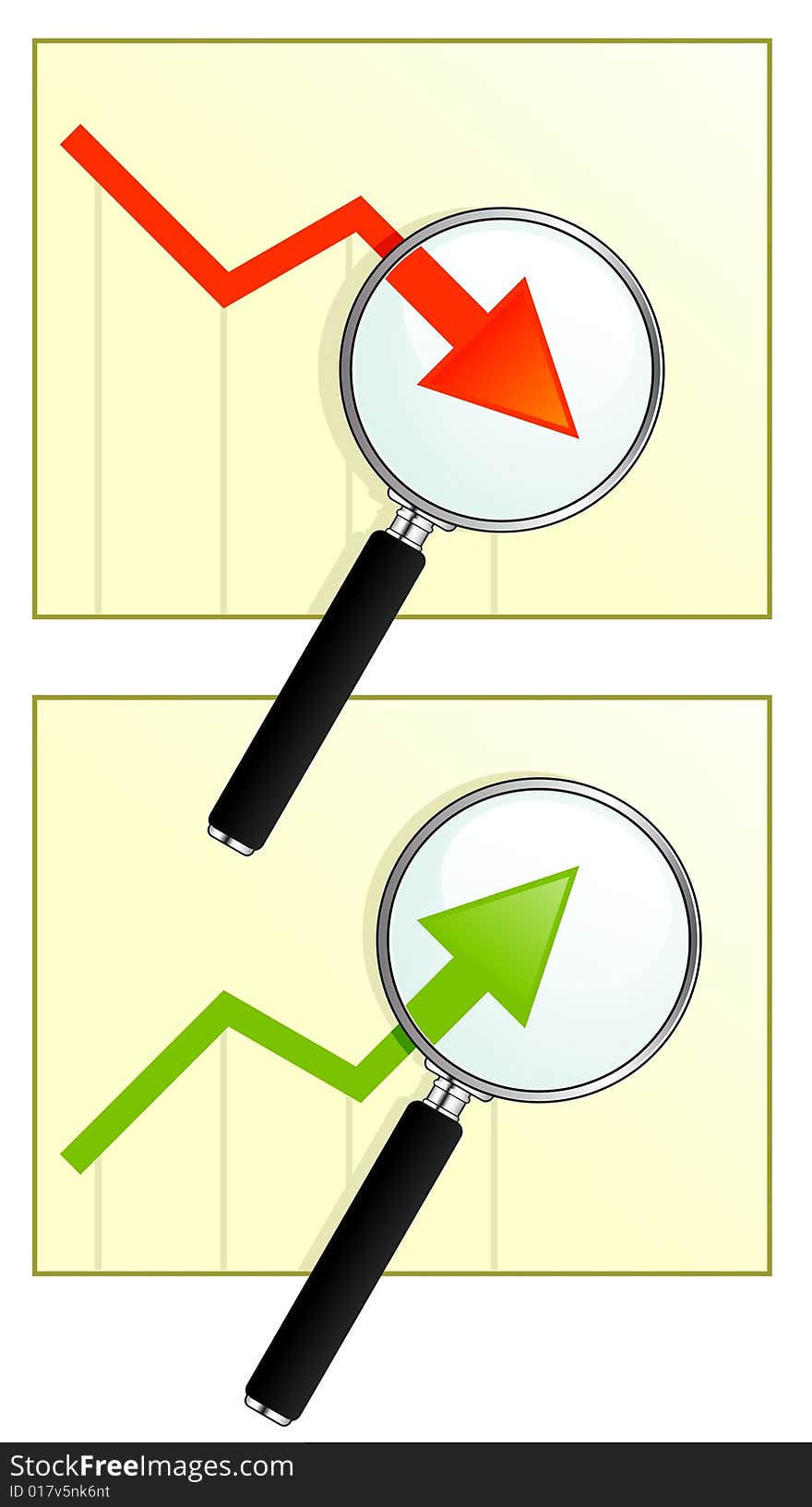 Two vector graphics - red and green. Two vector graphics - red and green