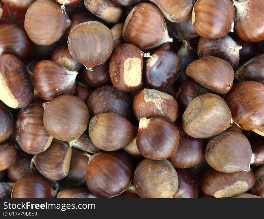 Chestnut background of Italian mountains