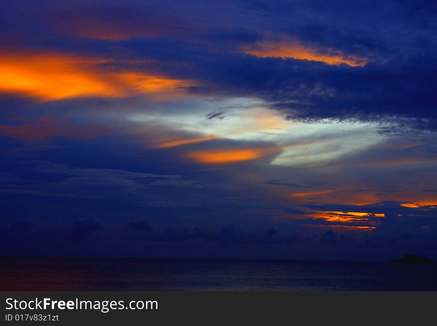 Sunrise at Chendering Beach, Trengganu, Malaysia.