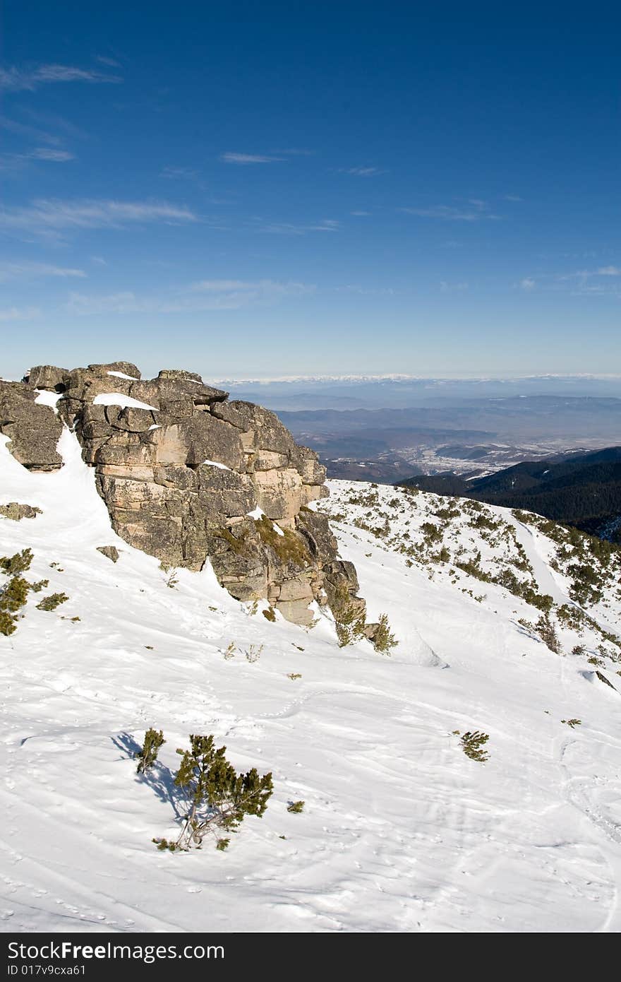 Rocks and snow