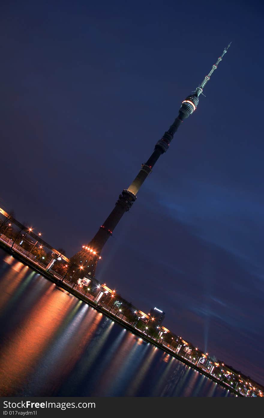 Ostankino TV tower, Moscow at night