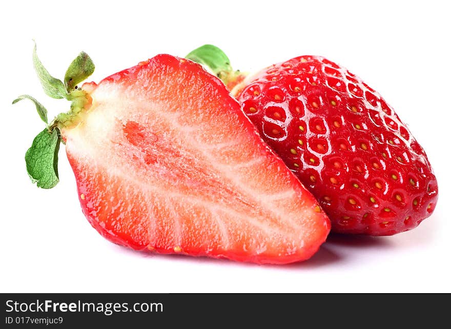 Isolated fruits - Strawberries on white background