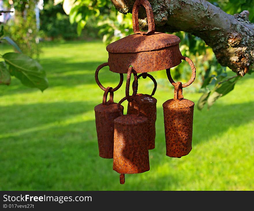 Beautiful metal old decorative garden bell wind chimes. Beautiful metal old decorative garden bell wind chimes