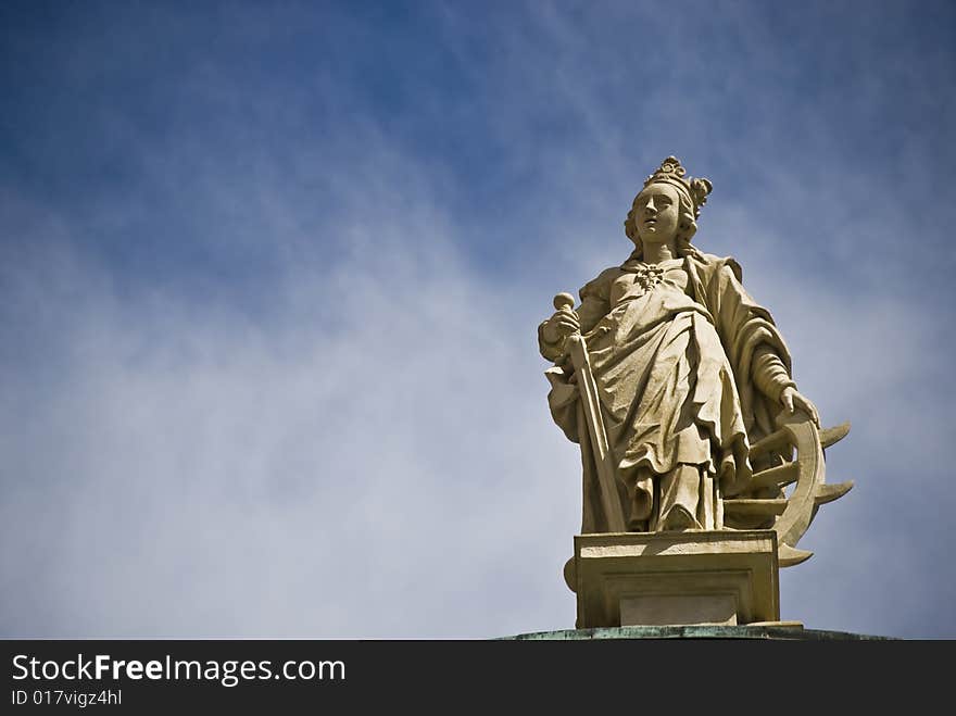 Statue-detail of a cathedral in old town of Innsbruck,Austria,Tirol region. Statue-detail of a cathedral in old town of Innsbruck,Austria,Tirol region