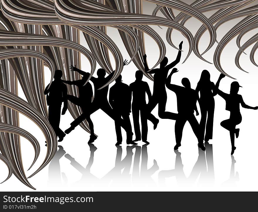 Illustration of people silhouettes and shadow. Illustration of people silhouettes and shadow