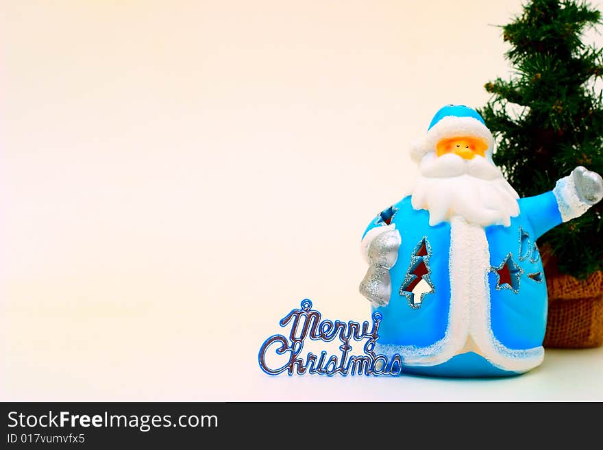 Cristmas card with snowman and cristmas-tree. Cristmas card with snowman and cristmas-tree