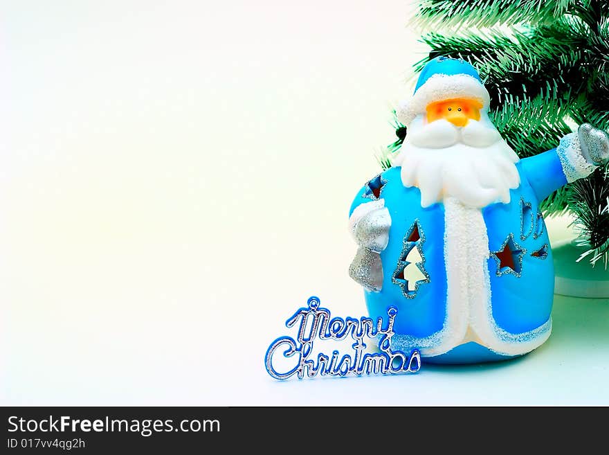 Cristmas card with snowman and cristmas-tree. Cristmas card with snowman and cristmas-tree