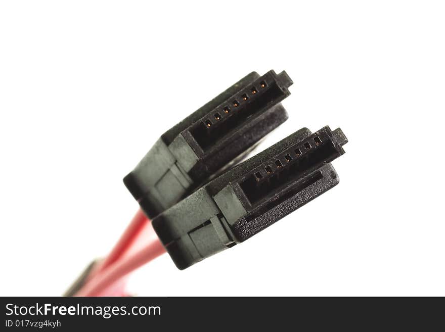 S-ata computer cable on bright background