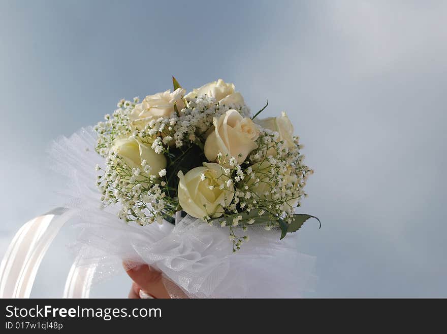 Wedding bouquet in the hand