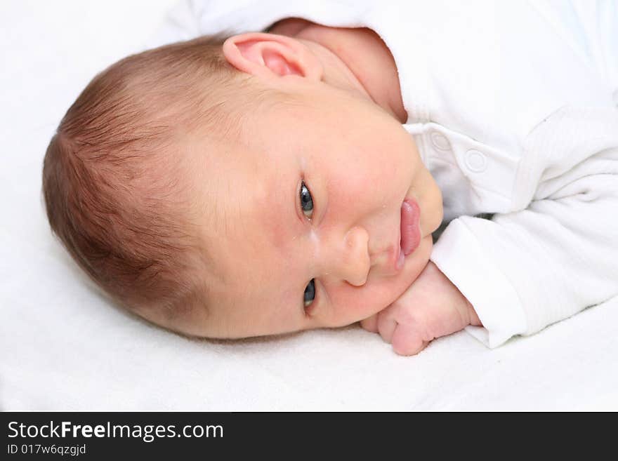 Newborn baby lying - two weeks old baby.