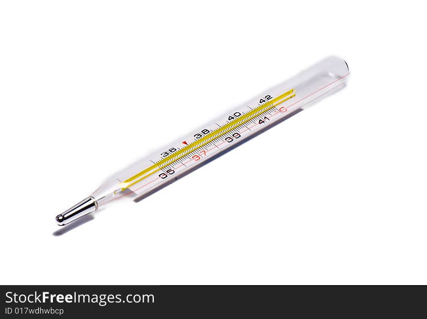 Medical thermometer on the white isolated background