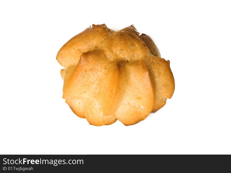 Crisp more fresh pastry on a white background