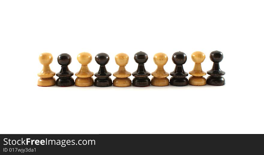 black and white chess pieces straight in order. black and white chess pieces straight in order