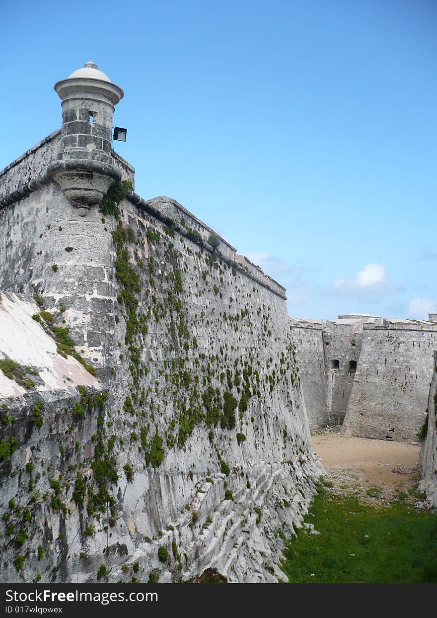 Colonial Fort in Habana`s bay. Colonial Fort in Habana`s bay